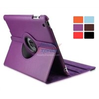 High quality 360 Rotating Leather Case Cover Stand Darkorchid for iPad 2