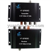 Video Coaxial Cable Transceiver with 3-channel Video, Data and Power Transmission for Monitor System