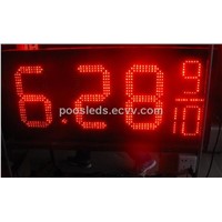 poosled 8.889/10 15'LED gas price sign(red)-alumnium