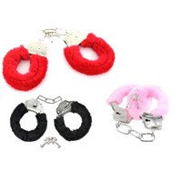 Furry Handcuffs Available in Black, Pink, or Red - Sold by Dozen