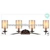 Bl50824-Antique Bronze Branch & Green Glass Cylinder Type Bathroom Wall Light with 4 Lamps