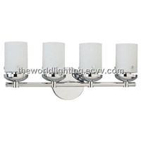BL6003-Chrome Metal Stand Glass Cover Modern Bathroom Vanity Light with 4 Bulbs