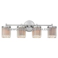 BL6004 Chrome Metal Stand Glass Cover Modern Bathroom Vanity Light with 4 Bulbs