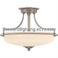 CL016-CL015-Chrom Metal Stand Fabric Cover Modern Simple Ceiling Light China