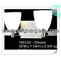 Chrome Glass Bathroom Vanity Light with 2Lights B1903CH