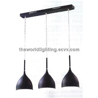 SCH-3009-Black Metal Branch Green Glass Decoration Kitchen Pendant Lamp with 3 Bulbs