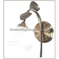 SWL-1040-SN  Leaf-Shaped Metal Branch Flower-Shaped Glass Bathroom Vanity Light