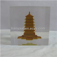 2012 New!! Clear Cube Acrylic Custom Tower Embedment
