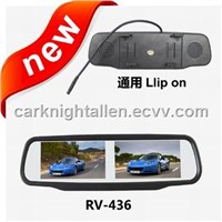 4.3 inch universal rear view mirror with double screen