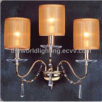 (AQ0245 3w) Hot Selling Fabric Cover Crystal Decoration Glass Wall Lamp