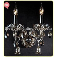 (CHGC0255-2W)2012 Hot Red Wine Color Glass Candle Shape Crystal Lamp/Classical Wall Lamp China