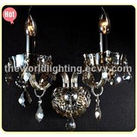 (CHGC0258-2W)2012 Hot Red Wine Color Glass Candle Shape Classical Crystal Lamp/ Wall Lamp China