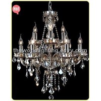 (CHGC0258-6+3)2012 Hot Red Wine Color Glass Candle Shape Crystal Classical Chandelier China