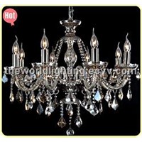 (CHGC0259-8) 2012 Hot Red Wine Color Glass Candle Shape Crystal Classical Chandelier