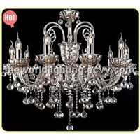 (CHGC0262-10)2012 Hot Red Wine Color Glass Candle Shape Crystal Classical Chandelier China