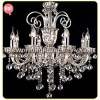(CHGC0262-8) 2012 Hot Red Wine Color Glass Candle Shape Crystal Classical Chandelier