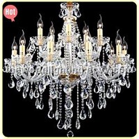 (CHGC0267-10+5) White Wine Transparent Color Glass Candle Shape Crystal Classical Chandelier