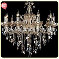 (CHGC0269-10) 2012 Champagne Transparent Color Glass Candle Shape Crystal Classical Chandelier