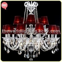 White Wine Transparent Color Glass Candle Shape Crystal Classical Chandelier China (CHGC0271-10+5)