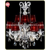 (CHGC0271-6+3) 2012White Wine Transparent Color Glass Candle Shape Crystal Classical Chandelier