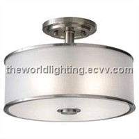 CL006-2012 Hot Selling Chrome Metal Stand Fabric Cover Modern Simple Ceiling Light