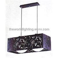 Blue Metal Decoration Cover Simple Glass Kitchen Pendant Lighting with Double Bulbs (SPL1527)