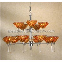 Chrome Metal Stand Crystal Cup Shape Glass Chandelier (Vmeis3045D-20)