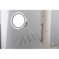 Wall-mounted foldable LED double side mirror