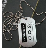 stainless steel dog tag, Pet ID tag, dot tag with hairline finish