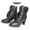 black pu leather ankle boot