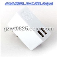 5V/2.1A Dual USB Portable Mobile Phone Charger for iPad Tablet PC