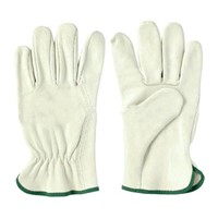 10.5&amp;quot; White Cowhide Driving Gloves