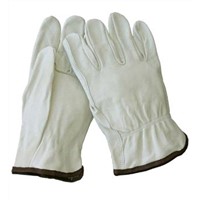 10.5&amp;quot; White Cowhide Driving Gloves