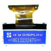 122 x 32 STN COG LCD Glass 1  in Blue Color, with ST7565R Controller and 3.3V VDD