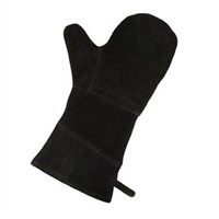 16&amp;quot; Black Cowhide Split Leather BBQ Gloves