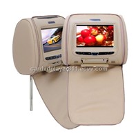 7 Inch Headrest Monitor DVD Player + Gaming System (Black Pair)