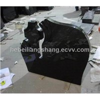 Hebei black granite headstone