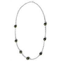 Jade Green Ceramic Beaded Long Necklace