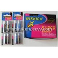 R6-R03 AAA/AA carbon battery in blister card packing(Nishica)