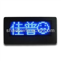 Scrolling text LED name badge/card/tag