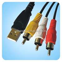 USB to 3 RCA cable
