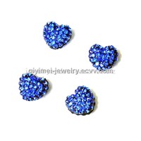 Crystal Heart Beads Blue 10mm