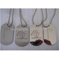aluminum dog tag, metal dog tag, Pet ID, Military necklace
