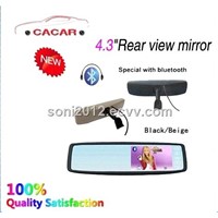 car monitor 4.3 inch rear-view car LCD mirror monitor with bluetooth