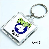 square shape acrylic or plastic keychain