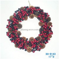 17&amp;quot;D Christmas berry pine cone wreath great for christmas decorations