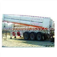 CNG cascade container for gas storage and transportation
