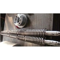 Hard conical twin extruder screw barrel for pvc pipe and profile