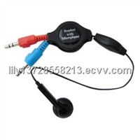 Retractable PC headset with built-in microphone.