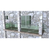 Top Mount Balcony Railings, Made of 304 Stainless Steel, Laminated Glass